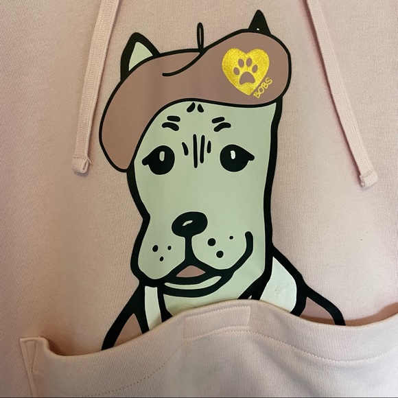 BNWT Skechers BOBS Bonjour Pooch Pocket Fleece Hoodie Light Pink Size S - Picture 6 of 10
